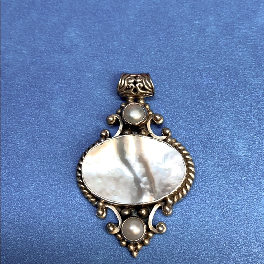 Sterling Silver Baroque  Fresh Water Pearl Pendant